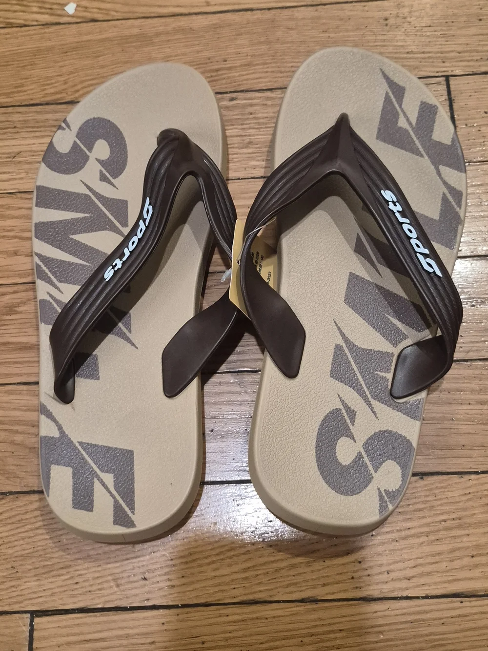 Sports Brown and Beige Men's Flip Flops